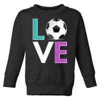 LOVE Soccer Sports Fan Toddler Sweatshirt