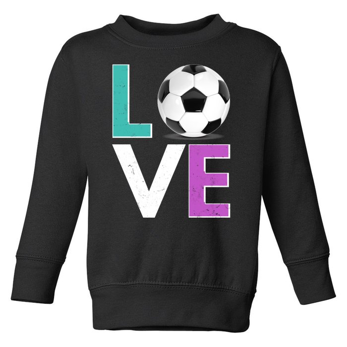 LOVE Soccer Sports Fan Toddler Sweatshirt