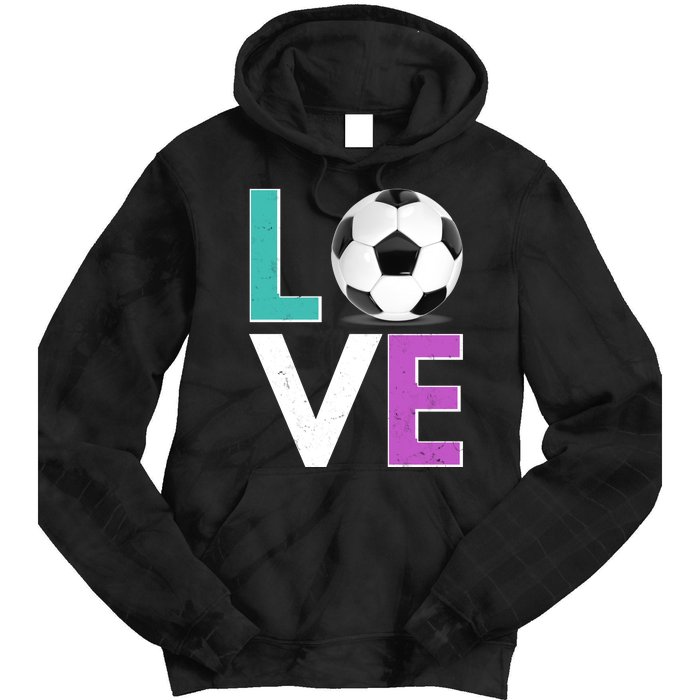 LOVE Soccer Sports Fan Tie Dye Hoodie