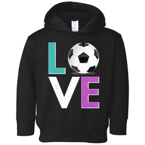 LOVE Soccer Sports Fan Toddler Hoodie