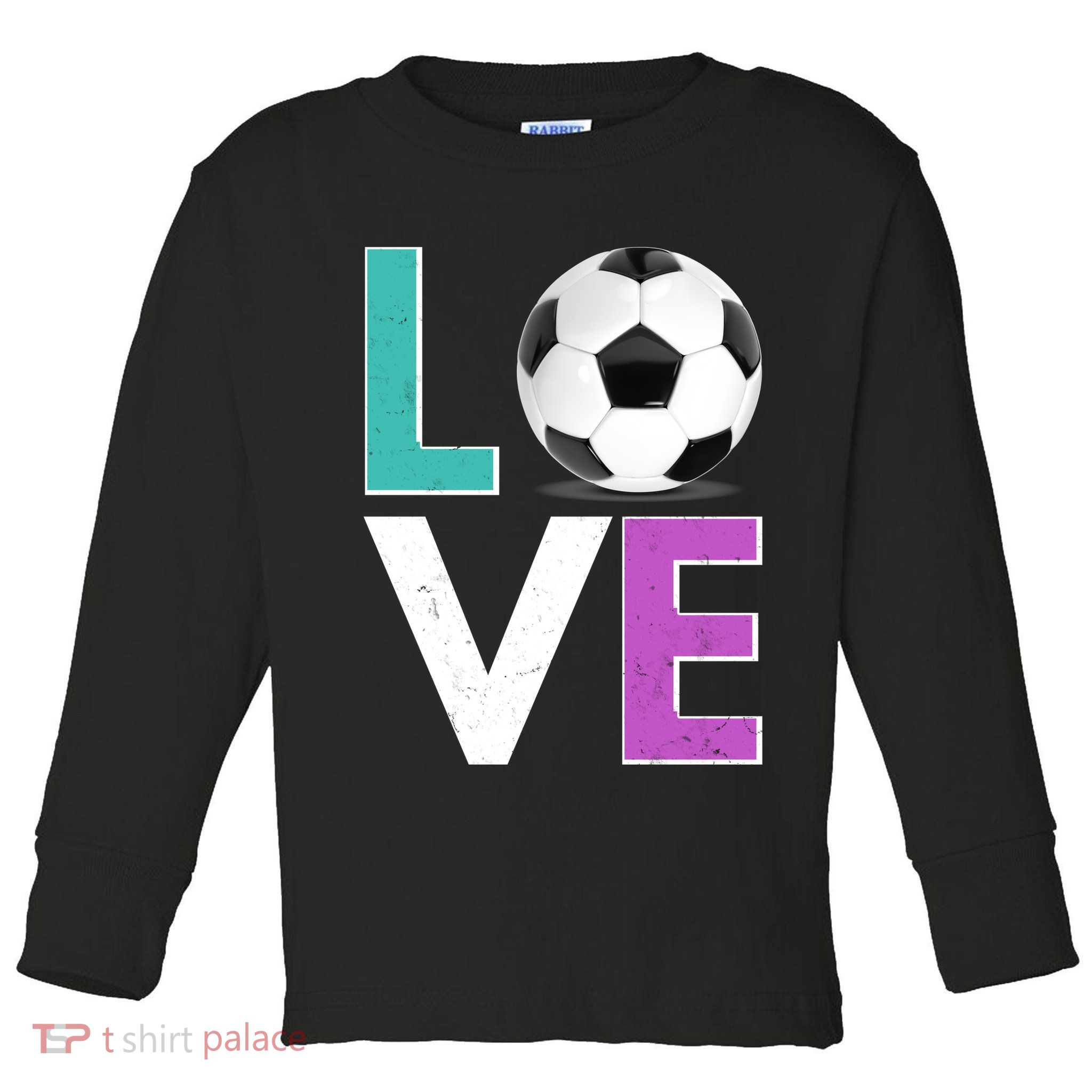 LOVE Soccer Sports Fan Toddler Long Sleeve Shirt