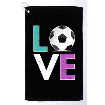 LOVE Soccer Sports Fan Platinum Collection Golf Towel