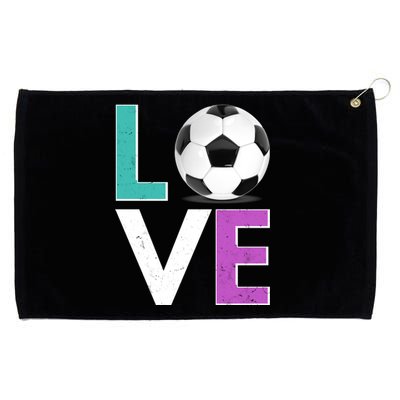 LOVE Soccer Sports Fan Grommeted Golf Towel