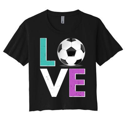 LOVE Soccer Sports Fan Women's Crop Top Tee