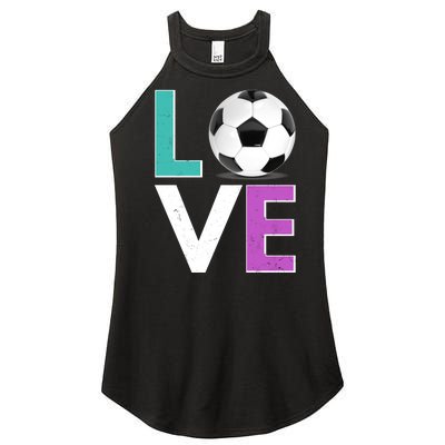 LOVE Soccer Sports Fan Women's Perfect Tri Rocker Tank