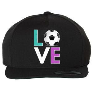 LOVE Soccer Sports Fan Wool Snapback Cap