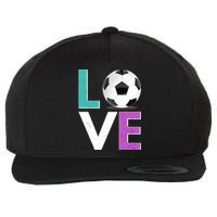 LOVE Soccer Sports Fan Wool Snapback Cap