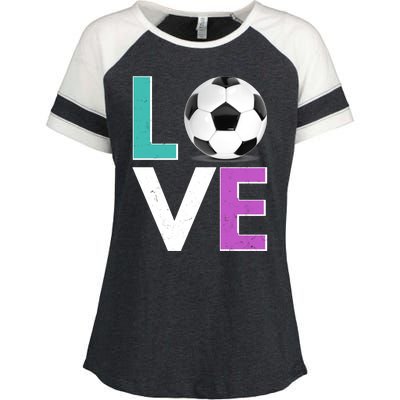 LOVE Soccer Sports Fan Enza Ladies Jersey Colorblock Tee