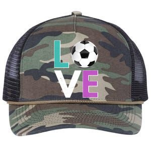 LOVE Soccer Sports Fan Retro Rope Trucker Hat Cap