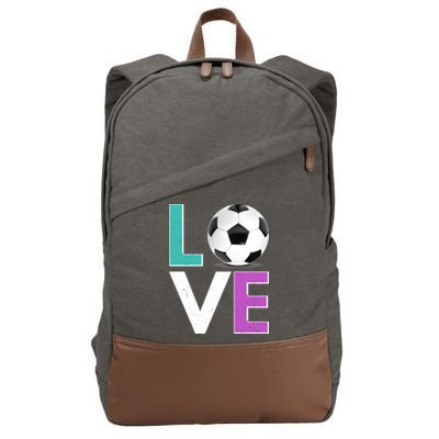 LOVE Soccer Sports Fan Cotton Canvas Backpack