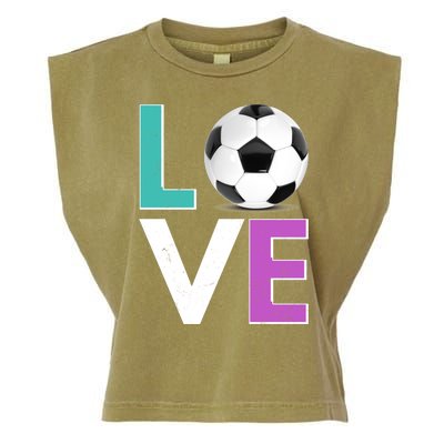 LOVE Soccer Sports Fan Garment-Dyed Women's Muscle Tee