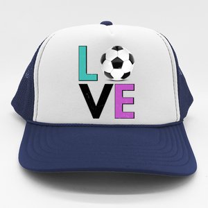 LOVE Soccer Sports Fan Trucker Hat