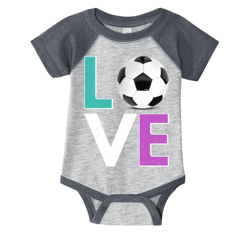 LOVE Soccer Sports Fan Infant Baby Jersey Bodysuit