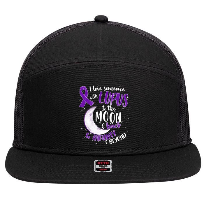 Love Someone With Lupus To The Moon And Back 7 Panel Mesh Trucker Snapback Hat