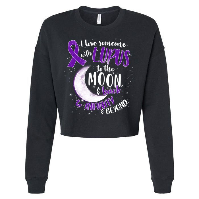 Love Someone With Lupus To The Moon And Back Cropped Pullover Crew