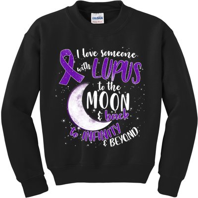 Love Someone With Lupus To The Moon And Back Kids Sweatshirt
