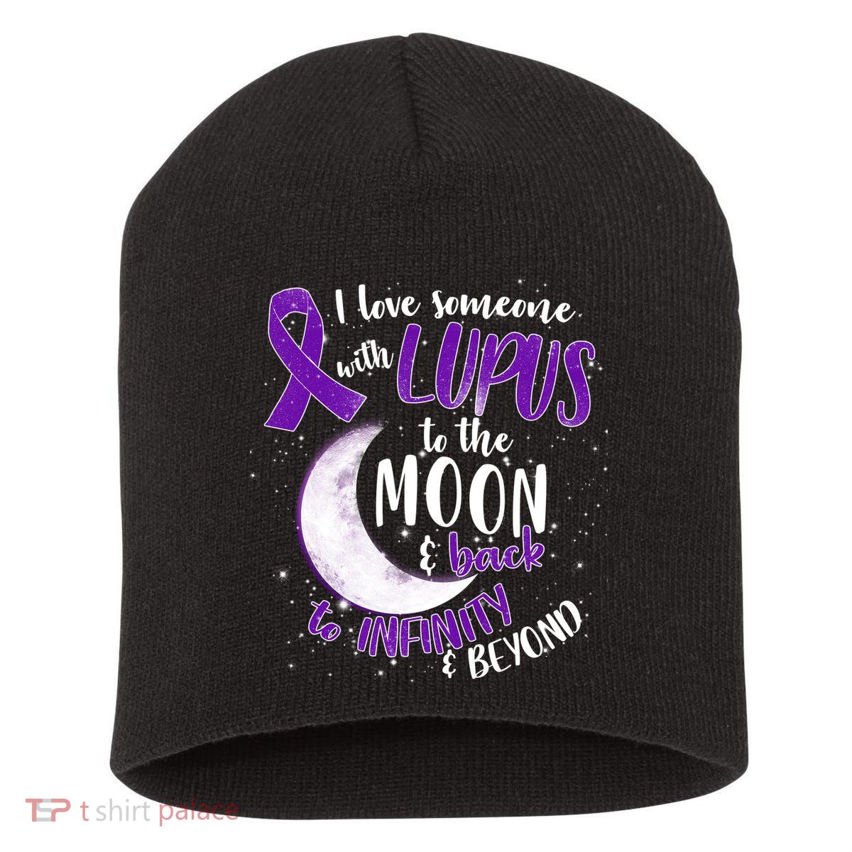 Love Someone With Lupus To The Moon And Back Short Acrylic Beanie