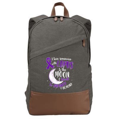 Love Someone With Lupus To The Moon And Back Cotton Canvas Backpack