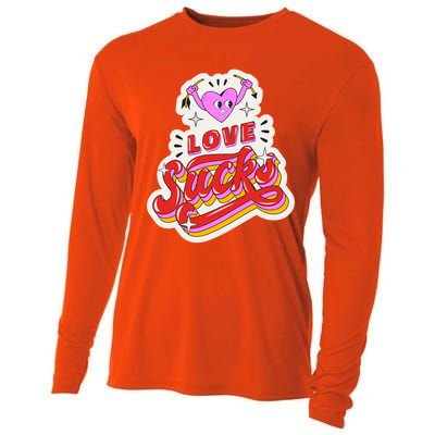 Love Sucks Funny Valentine's Day Cooling Performance Long Sleeve Crew