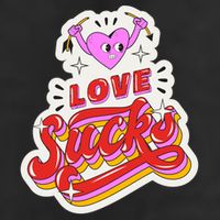 Love Sucks Funny Valentine's Day 7 Panel Mesh Trucker Snapback Hat