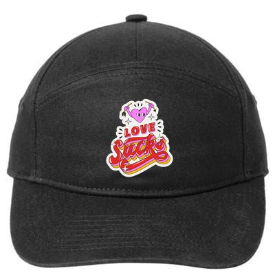 Love Sucks Funny Valentine's Day 7-Panel Snapback Hat