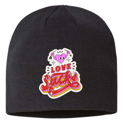 Love Sucks Funny Valentine's Day Sustainable Beanie
