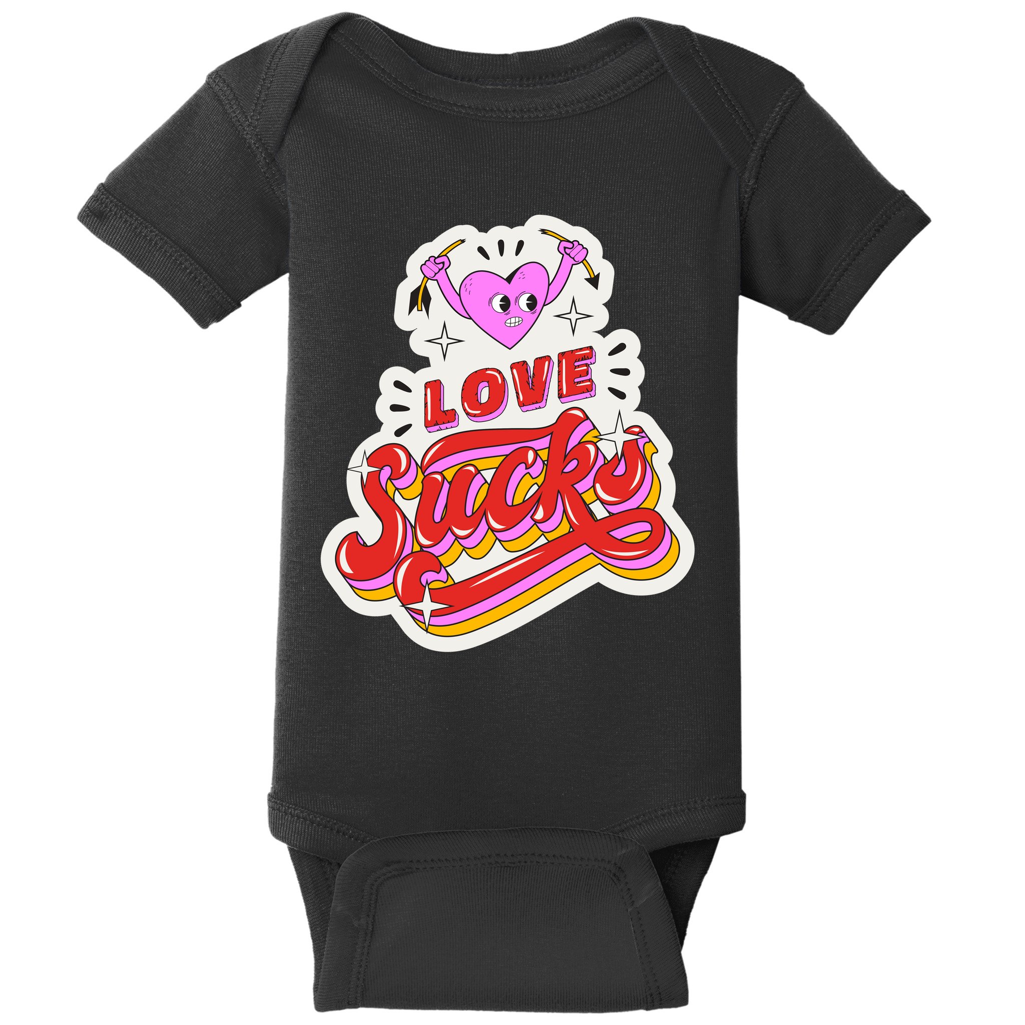 Love Sucks Funny Valentine's Day Baby Bodysuit
