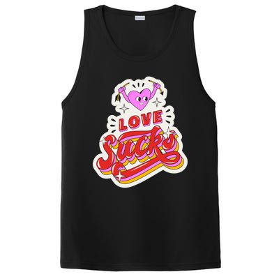 Love Sucks Funny Valentine's Day PosiCharge Competitor Tank