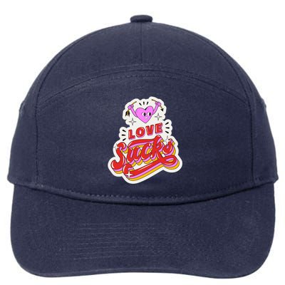 Love Sucks Funny Valentine's Day 7-Panel Snapback Hat