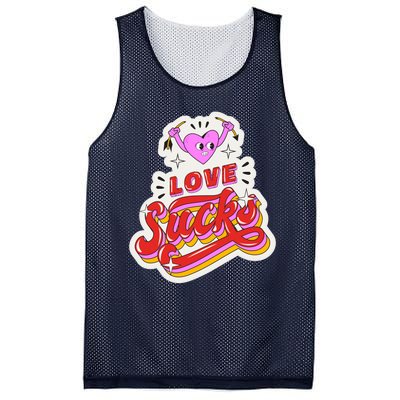 Love Sucks Funny Valentine's Day Mesh Reversible Basketball Jersey Tank