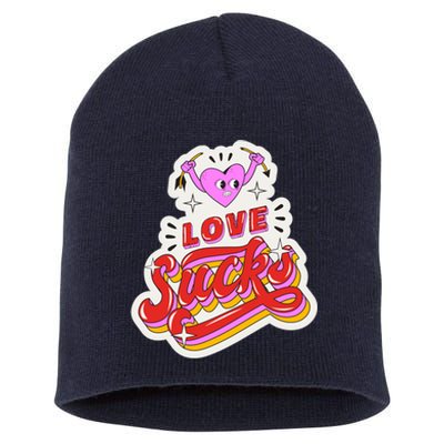 Love Sucks Funny Valentine's Day Short Acrylic Beanie