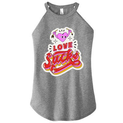 Love Sucks Funny Valentine's Day Women’s Perfect Tri Rocker Tank