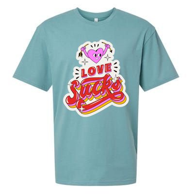 Love Sucks Funny Valentine's Day Sueded Cloud Jersey T-Shirt