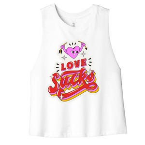 Love Sucks Funny Valentine's Day Women's Racerback Cropped Tank