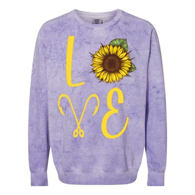 Love Sunflower And Fishing Colorblast Crewneck Sweatshirt