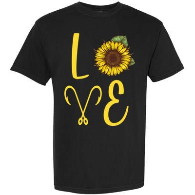 Love Sunflower And Fishing Garment-Dyed Heavyweight T-Shirt