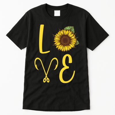 Love Sunflower And Fishing Tall T-Shirt