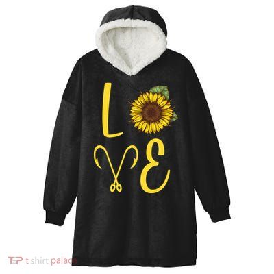 Love Sunflower And Fishing Hooded Wearable Blanket