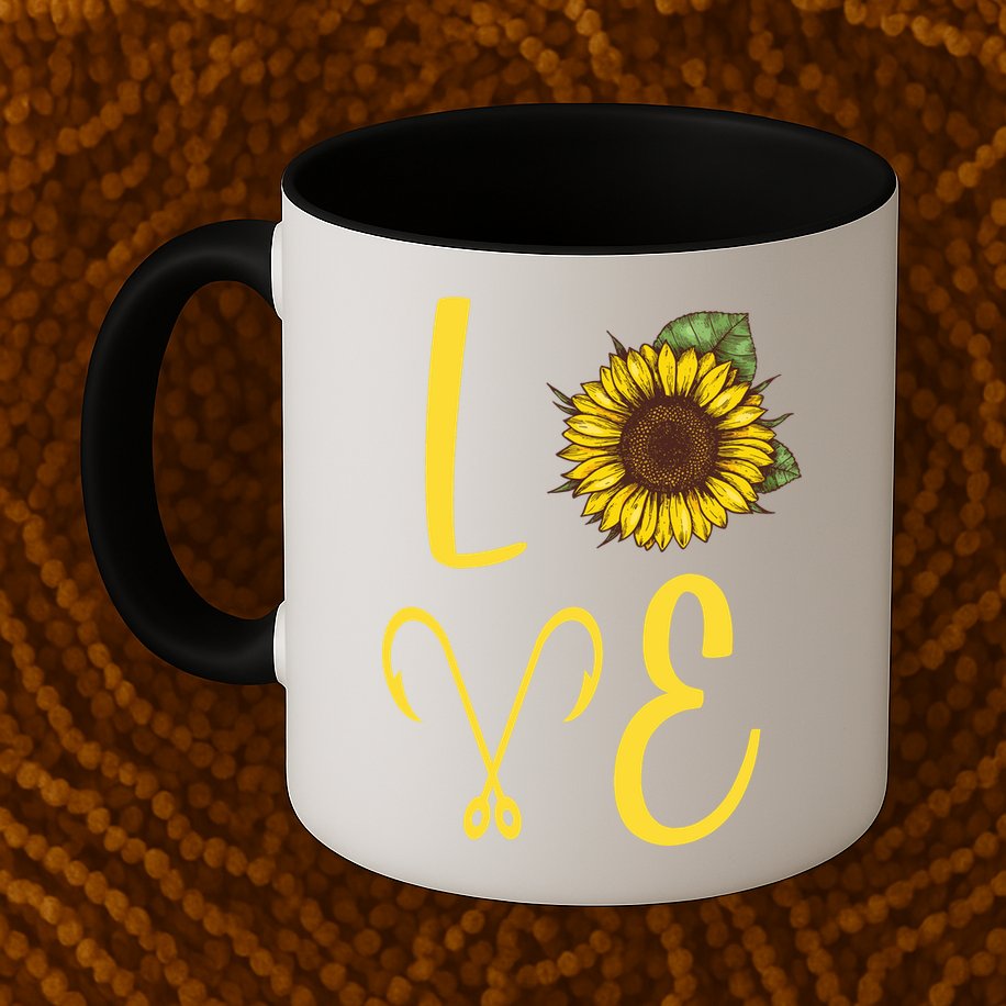 Love Sunflower And Fishing Mug