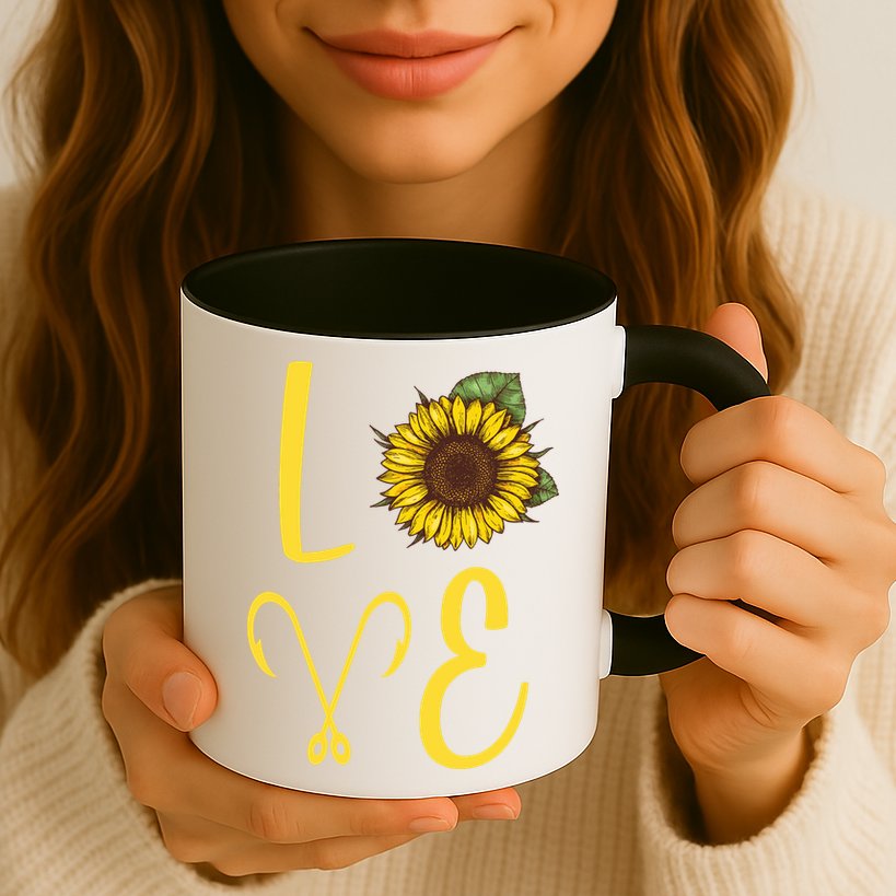 Love Sunflower And Fishing Mug