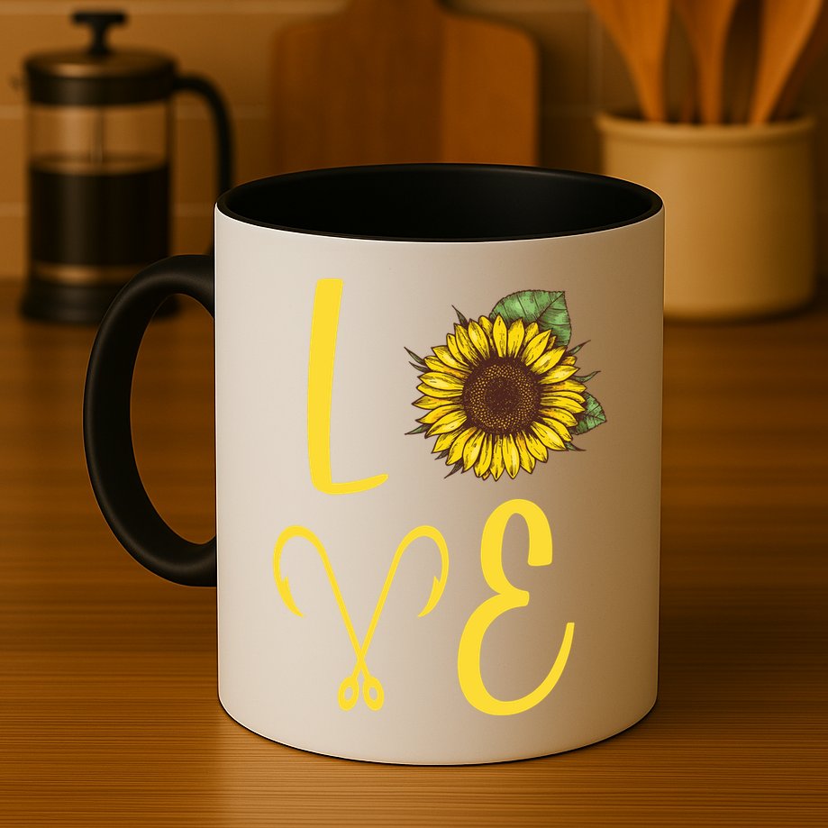 Love Sunflower And Fishing Mug
