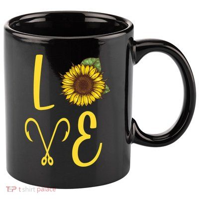 Love Sunflower And Fishing 11oz C Handle Ceramic Mug
