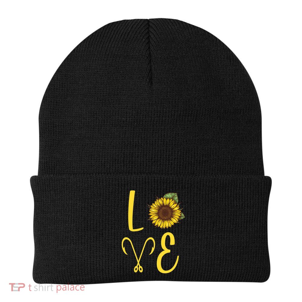 Love Sunflower And Fishing Beanie
