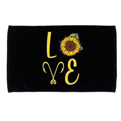 Love Sunflower And Fishing Microfiber Hand Towel