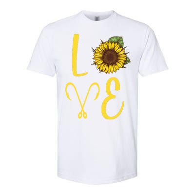 Love Sunflower And Fishing Softstyle® CVC T-Shirt