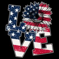 Love Sunflower Patriotic American Flag 4th Of July Doggie Tank