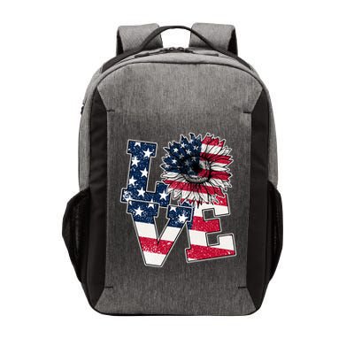 Love Sunflower Patriotic American Flag 4th Of July Vector Backpack