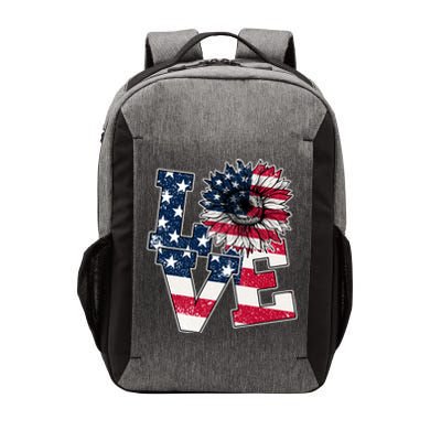 Love Sunflower Patriotic American Flag 4th Of July Vector Backpack