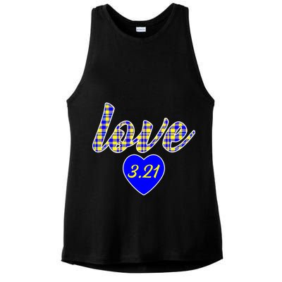 Love Support Down Syndrome Awareness Ladies PosiCharge Tri-Blend Wicking Tank