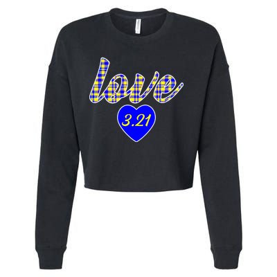 Love Support Down Syndrome Awareness Cropped Pullover Crew